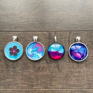 ✨Host Pick✨Necklace Pendant Charms Handmade Jewellery Bundle Purple Blue Silver
